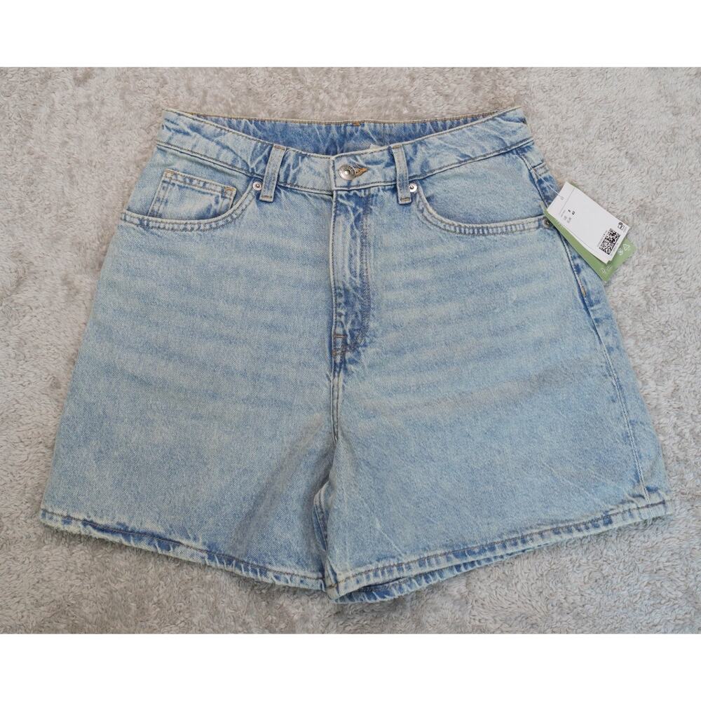 H&M Blue Demin Shorts Womens Size 8 NWT 4" inseam